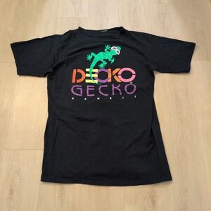 VTG Gecko Hawaii Men's XL Shirt Maui Skater Surf Lizard Reptile Black